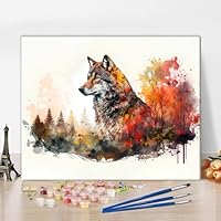 TISHIRON Kit De Peinture Par Numéros - Loup Dans La Forêt | FindTheDeal