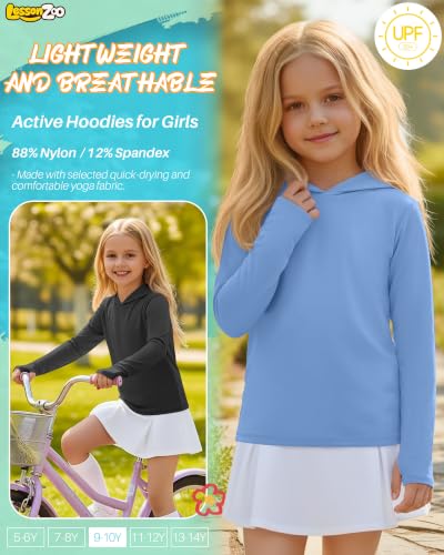 Image of 3 Pack Girls Long Sleeve Hoodies Thumbhole Shirts