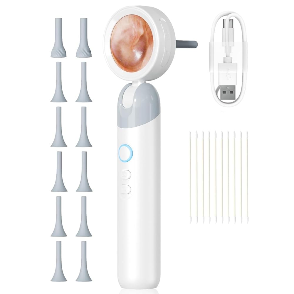 Otoscopio Inalámbrico con Cámara HD de 1080p y 4 Luces LED. Pantalla IPS de 1,38 Pulgadas. Cámara con Cabezal de Inspección.