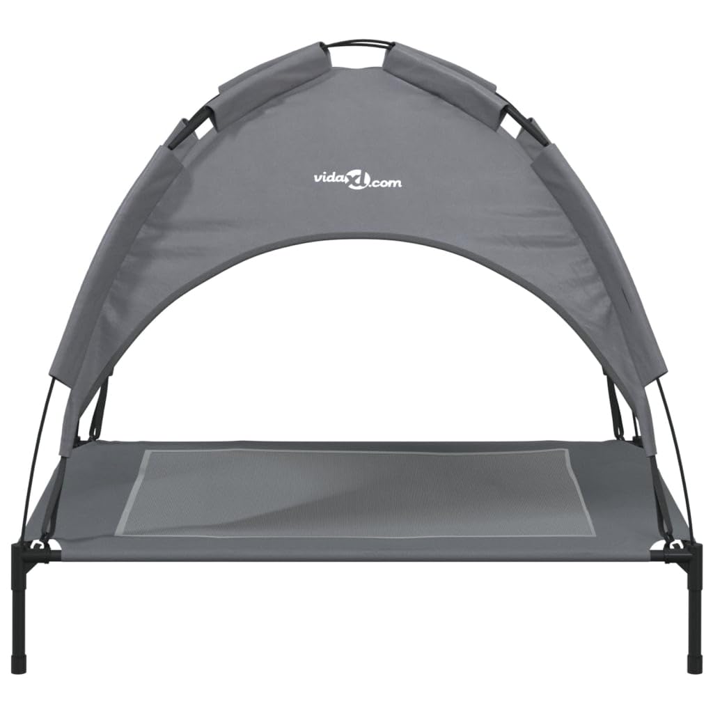 Lit pour Chien avec auvent Anthracite Tissu Oxford et Acier Articles pour Animaux de Compagnie Anthracite,172598