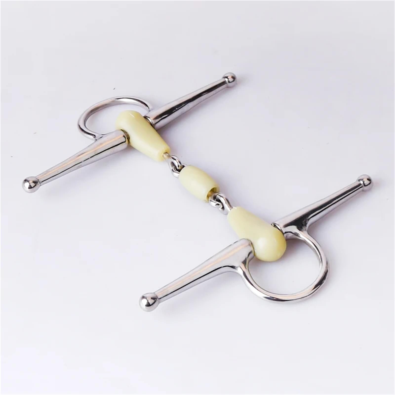Caballo bit Anillos de Broca for Caballo, mordaza for Caballo, Equipo Ecuestre, Arco de 3 Secciones, Punta rígida, Equipo for Montar a Caballo