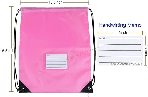 Miniatura 2 de 16 Pack Drawstring Bags,Bulk Draw String Backpack, Gym Sports Cinch Bag Sackpack for Women Men, Pink
