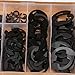 300pcs Black Metal E Clips Ring Retaining Snap Assortment 3mm-22mm External Lock for Industrial Fasteners with Box