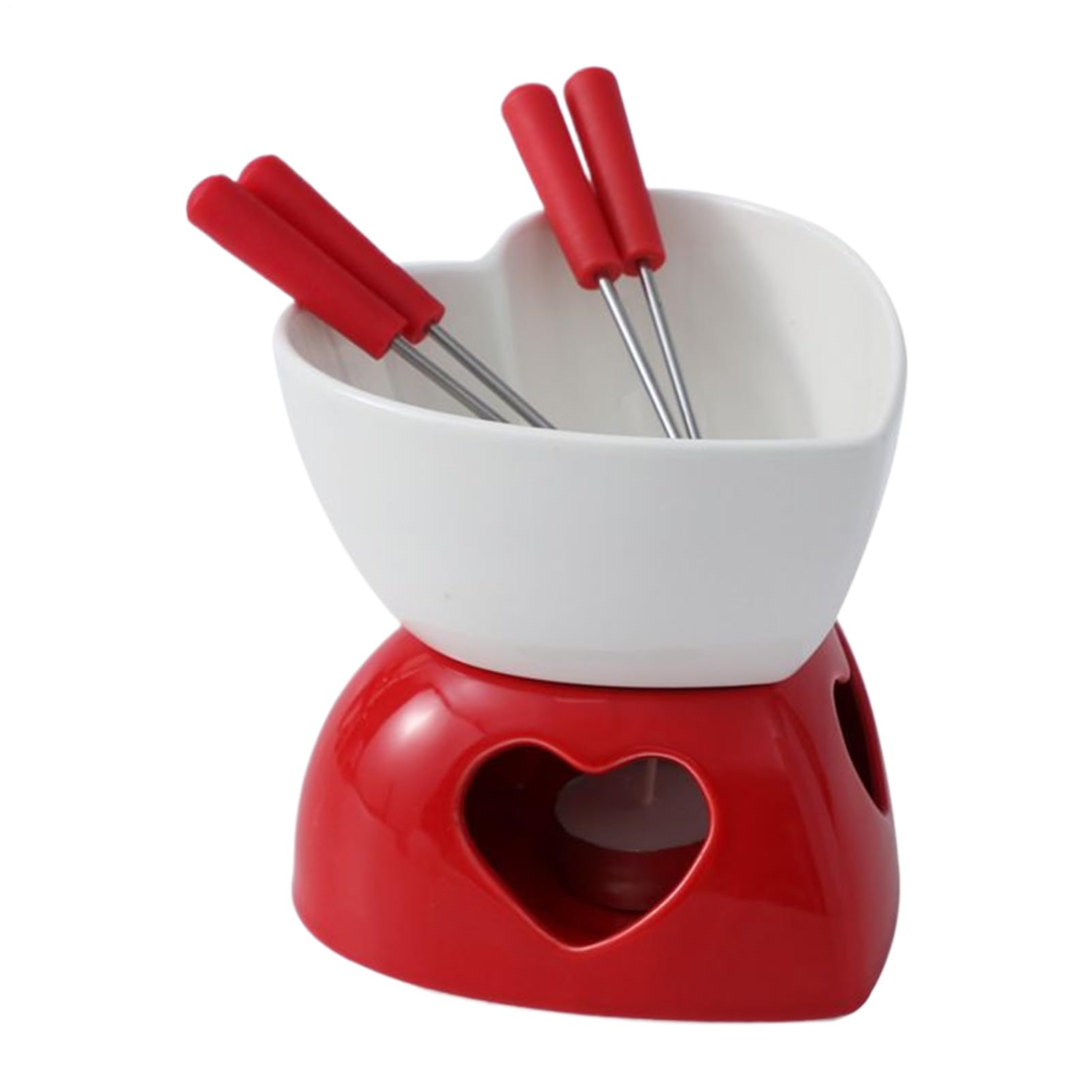 Tasses à fondue pour dessert individuel avec bougie et mini fourchettes