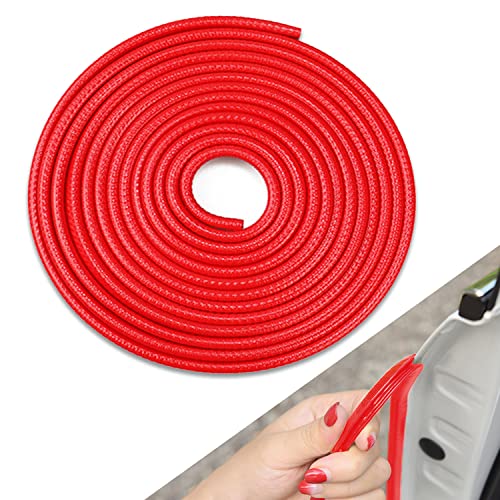 BOLTRY 32.8FT Car Door Edge Guards,U Shape Edge Trim Rubber Anti-Collision Seal Protector Fit for Most Universal Vehicle (RED)