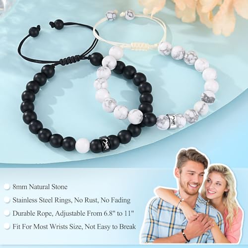 UNGENT THEM Pinky Promise Matching Couples Bracelets Gifts Ideas His Hers Distance Relationship Love Christmas Cute Valentines DayGifts for Him Her Boyfriend Girlfriend Women Men Bf Gf
