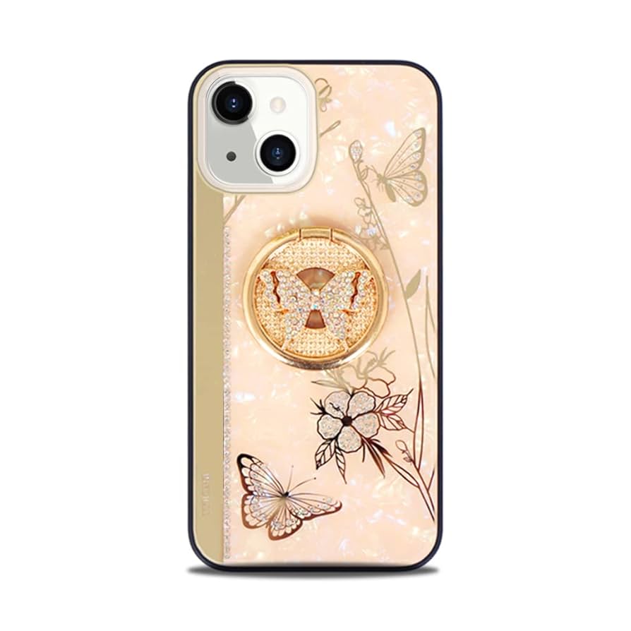 iPhone15 用ケース鏡として使えるリング付き キラキラ かわいいバタフライ Amazon.co.jp: MuZiF iPhone 15 用 ケース 鏡として使える