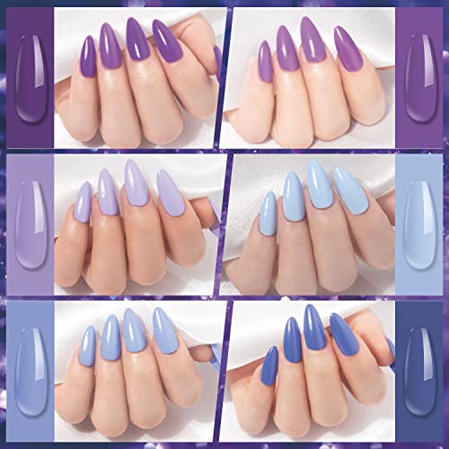Neeko UV Gel Nagellack Set Violett , 6 Farben UV Nagellack Aquamarine Baby Blau Gel Farben für nägel Nagellack Set, Soak… – Bild 5