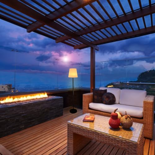 TOOTOO STAR Lâmpada solar de chão para pátio externo à prova d'água com USB recarregável, controle