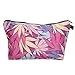 Produktbild JoyRolly 1PcsMaple Leaf Print Handliche Schminktasche Kosmetiktasche Lippenstifte Taschen Polish Organizer Frauen Männer Teenager Mädchen Jungen Schwarz Rose Red