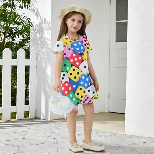 Vestidos casuales de dibujos animados para niñas de 2 a 8 años en verano 6