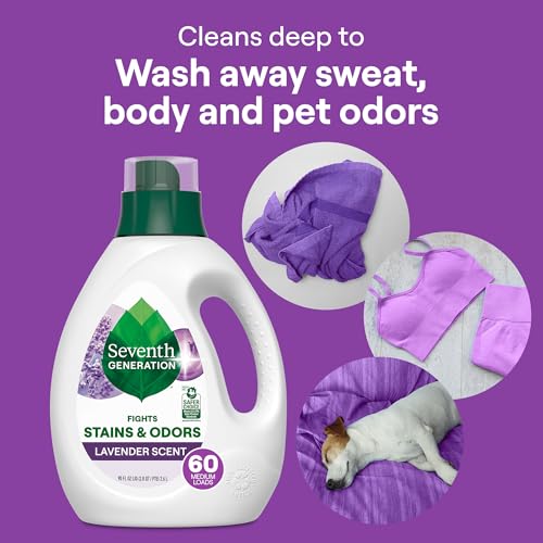 Image of Seventh Generation Concentrated Laundry Detergent, Stain Fighting Formula, Fresh Lavender scent, 40 oz (53 Loads)