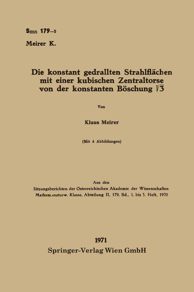 Die konstant gedrallten Strahlflächen mit einer kubischen Zentraltorse von der konstanten Böschung √3