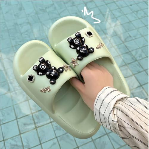 Bear Slippers for Women Indoor Outdoor Beach Travel Slides Shower Sandals Cushioned Thick Sole Y2k Aesthetic Cute4