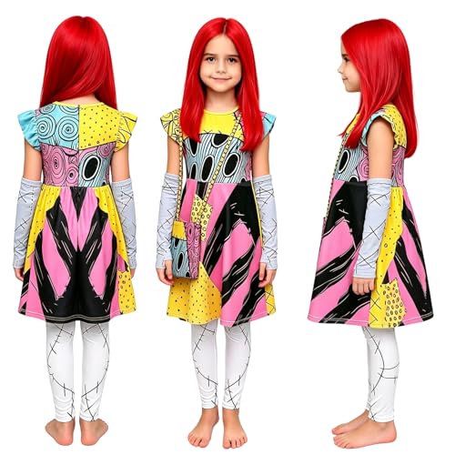 Disfraz completo niña Sally 5 piezas Halloween Navidad miniatura 3