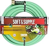Swan Products SNSS58075 Soft & Supple Easy Coil Water Hose with Crush Proof Couplings 75' x 5/8', Green
