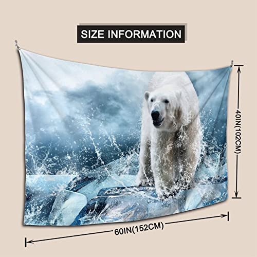 Debou Cool Animal White Polar Bear Printed Wall Decoration Tapestry, Used For Aesthetic Wall Hanging In Living Rooms, Bedrooms, And Home Decoration #TOP4