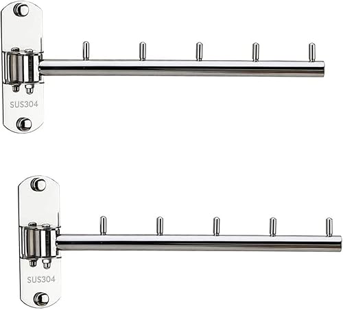 Percha plegable para colgar ropa de pared con brazo oscilante, gancho de acero inoxidable resistente para baño, dormitorio, cuarto de servicio,