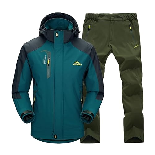 レインコート 上下セット 男女兼用 レインスーツ 撥水 メンズ 自転車 バイク 透湿 耐水圧 防風 カッパ 雨具 雨合羽 防水 レインコート 軽量 通気 雨着 耐久性 作業用 ゴルフ 釣り 登山 通勤通学 梅雨対策 アウトドア ダークグリーンジャケット+グ