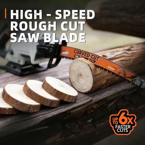 Image of Japanese Teeth Reciprocating Saw Blade 6TPI, Wood Pruning Saw Blades 15 Inch, for Tree Trimming, Wood Cutting, 5 Pack