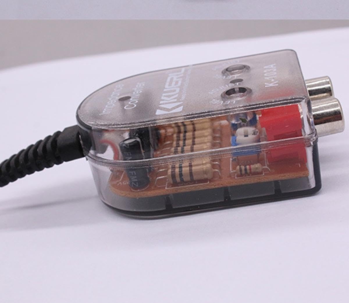 ZEZEFUFU Car Audio Converter High to Low RCA Converter 2-Channel Audio Adjustable Level Lineout for Car Stereo Speake