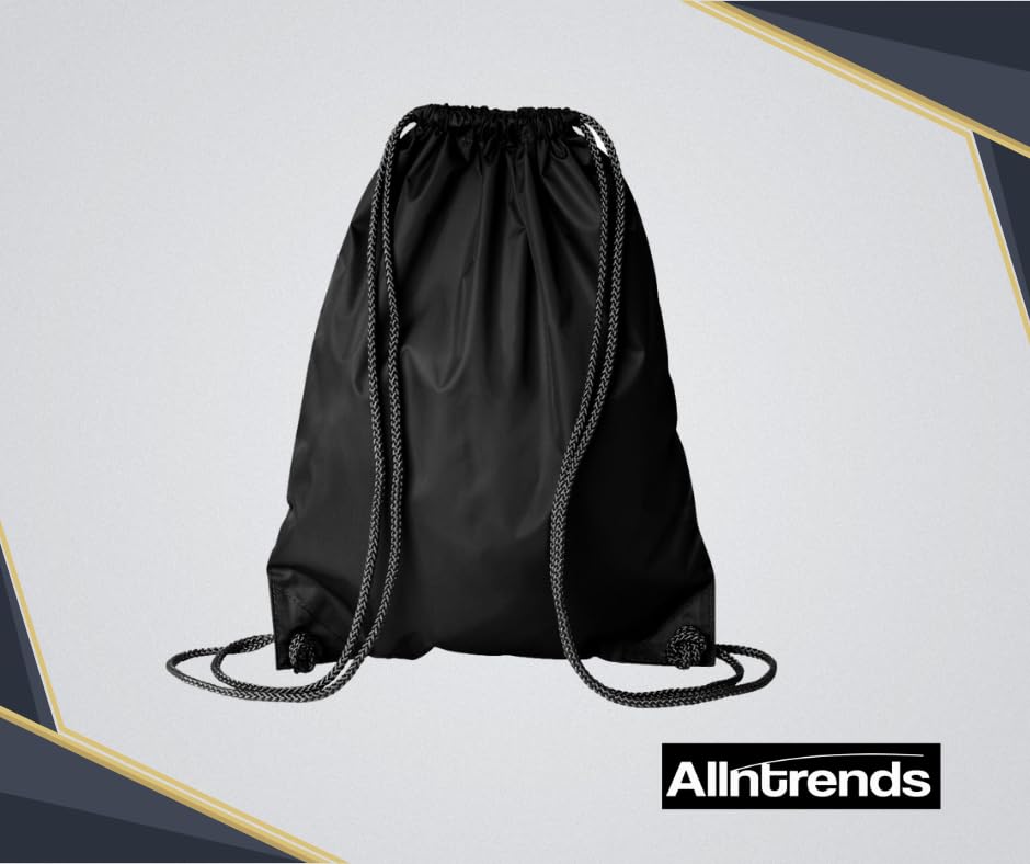 ALLNTRENDS Gym Bag String Bag Nylon Workout Backpack for Gym Sport (Black)4