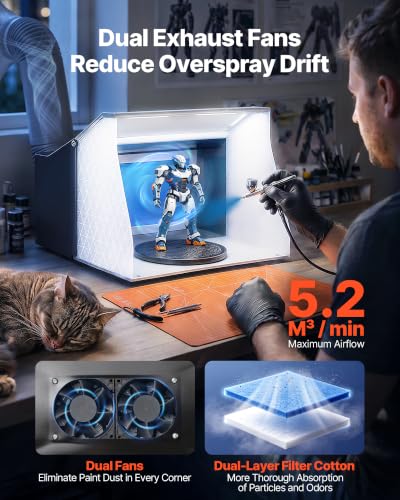 Image of VEVOR Airbrush Spray Booth Portable Hobby Airbrush Paint Spray Booth Kit