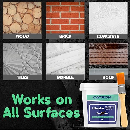 Image of Catron Transparent Waterproof Glue for Leakage, Epoxy Resin floor paint, Crack Seal Waterproofing Agent for Roof, Walls, Tiles Solution, Indoor and Outdoor Sealxpert Adhesive Sealant (1 Kg /Litre)