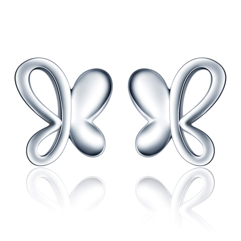 MicVivien Pendientes de plata de ley 925 con diseño de mariposa para mujer