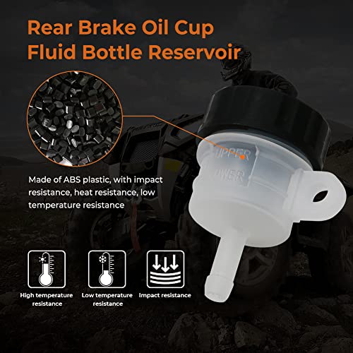 Image of Transparent Motorcycle Rear Brake Master Cylinder Tank Oil Cup Fluid Bottle Reservoir For Polaris Sportsman Scrambler Outlaw Replace 1930854 (Pack of 2)