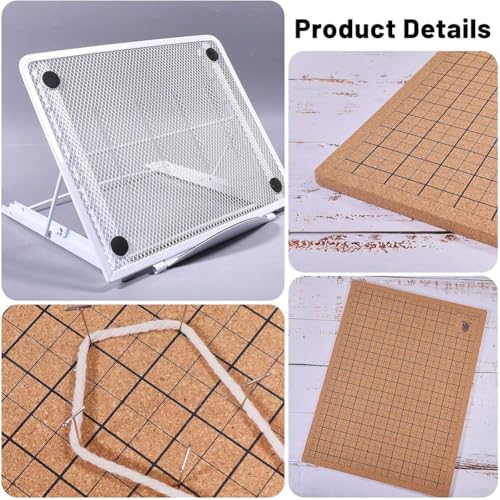 Planche à macramé 12x16 pouces avec épingles, clips et support métal