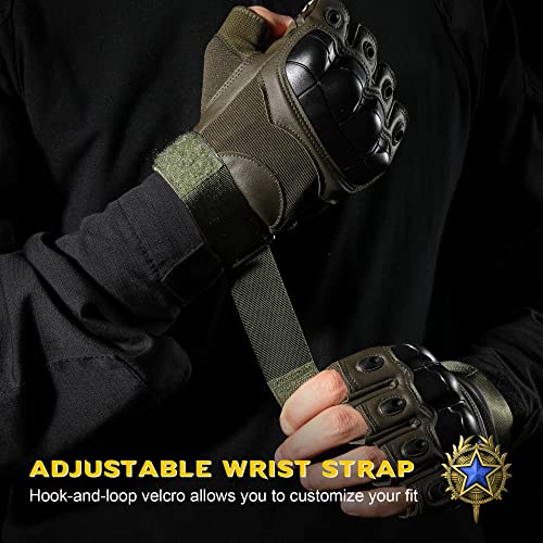 Image of WTACTFUL Tactical Fingerless Gloves Men Women, Breathable Anti-Slip