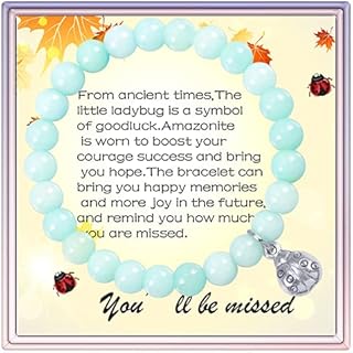Leaving Gifts for Women Coworker,8MM Jade stone Beads Farewell Bracelet for colleague Retirement Moving Away Goodbye Gift, New Job Good Luck Gift for Friends