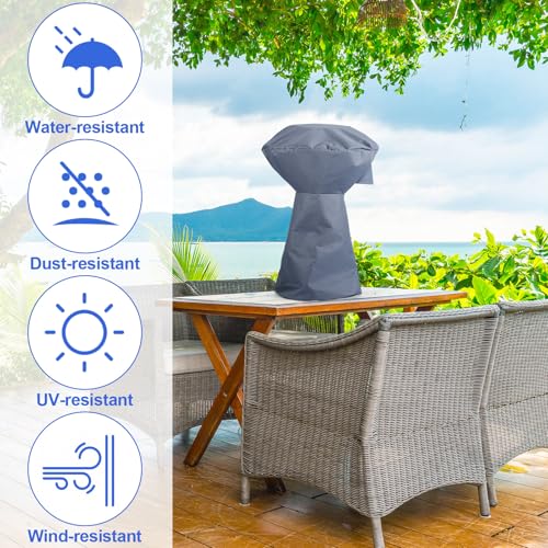 Grinsvalley 2 Pcs Tabletop Patio Heater Covers Compatible with Coh-500 Portable Tabletop Heater Outdoor Covers Waterproof Dustproof Wind-resistant Snow-resistant - Thumbnail 4