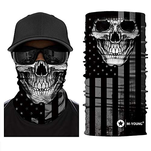 Image of Skull Face Mask Bandanas, Neck Gaiter, Headwear, Magic Scarf, Headband for dust Sun Wind