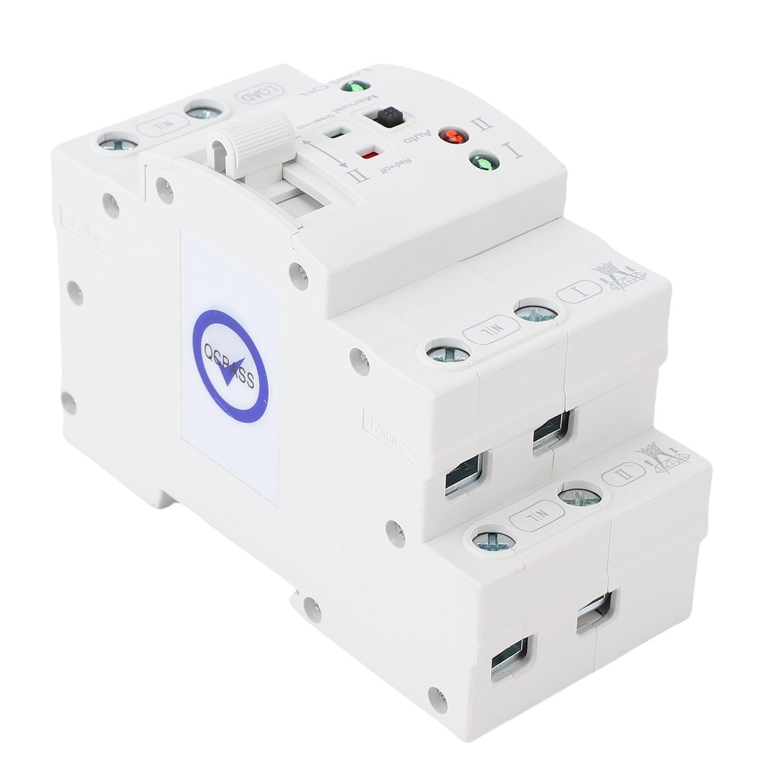 Ejoyous Interruptor de Transferencia Manual Automática 80A 2P, Selector de Potencia Dual de Grado PC, Conmutación de 20 Ms para el Hogar y Centros de Datos