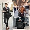 RAINSMORE Messenger Bag Leather Laptop Bag 17.3 Inch Vintage Briefcase for Men Waterproof Satchel Shoulder Bag for Work Office Business College Black #5