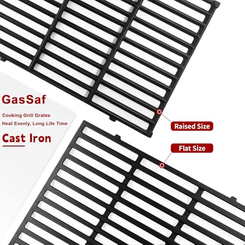 GasSaf 19.5 inch Grill Grates Replacement for Weber 7524, 7528, Genesis 300 E310 E320 E330 S310 S320 S330 EP310 EP320 EP330 Gas Grill, Set of 2 Cast Iron Cooking Grid Grates(19.5" x 12.9" x 0.5") by GasSaf - Used condition - Image 3