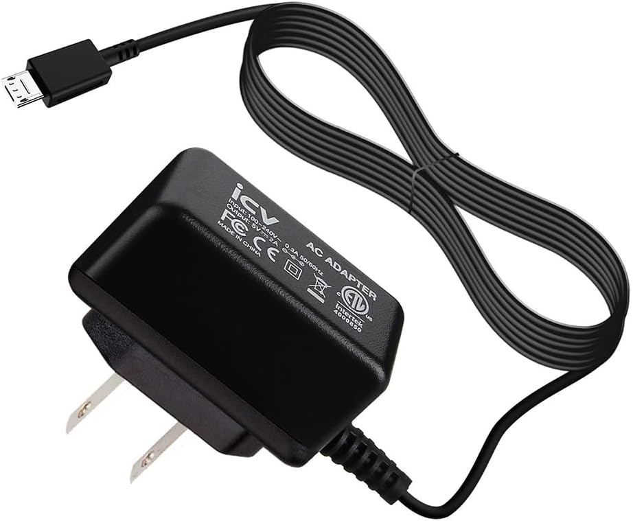 icv Micro USB Wall Charger 5V 2A Power Adapter with US Plug and Fixed Micro Cable for Samsung Galaxy S6 S5 S4 S3 S2 Si9003,S5820 N7100 Note3 Note4 Black