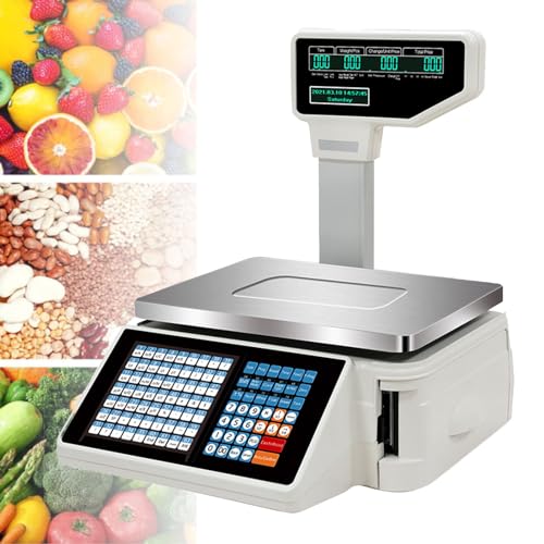 Báscula digital comercial con impresora térmica LCD miniatura 1