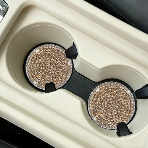 Portavasos para carro HAMOJUF con cristales 2 piezas miniatura 3