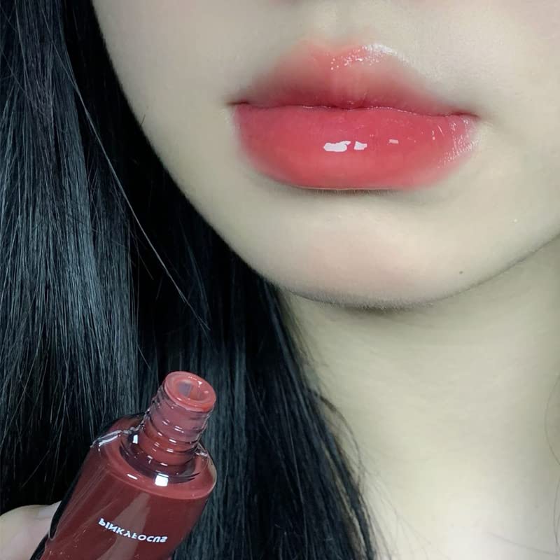 Black Mirror Water Lip Glaze High Gloss Moisturizing Sexy Red Lip Tint Lipstick Makeup Longlasting Color Non-stick Cup Lip Gloss (01#)