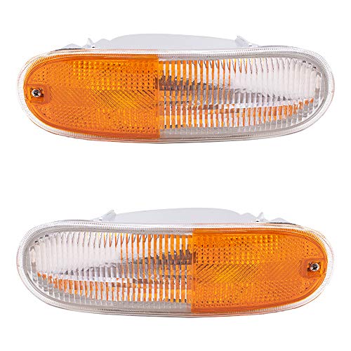 Brock Replacement Driver and Passenger Park Signal Front Marker Lights Lamps Lenses Compatible with 98-05 New Beetle 1C0953155L 1C0953156L