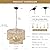 2 Tier Rattan Farmhouse Chandelier 5-Light Large Boho Wicker Pendant Light Fixtures Hanging Coastal Drum Lighting Hand Woven Chandeliers for Living Room Dining Room Kitchen Island Foyer Entryway