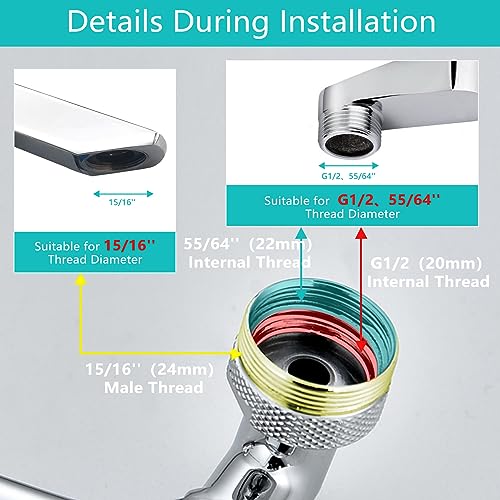1080°Swivel Faucet Extender with Filter, Sink Water Faucet Aerator Extension in Brass, Swivel Robotic Arm Bathroom Faucet Extender, Rotating Extension with 2 Mode Splash by HAPPUP - Image 4