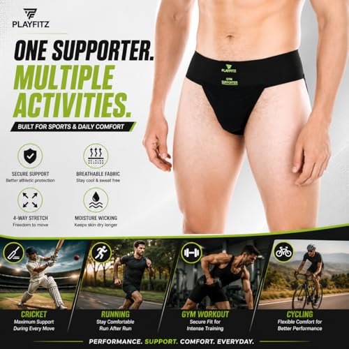 Image of Tokyo Gym Supporter for Men | Athletic Sports Underwear for Cricket, Running, Training & Workout | Breathable Cotton Performance Innerwear | Quick Dry & Moisture Wicking