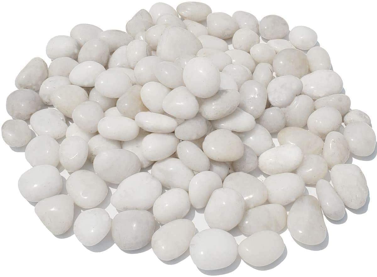 Garden Art Decorative 5 kg White Polished Small Pebbles | Rainforest Natural Sones for Landscape and Pot Plants Decor-picture-26