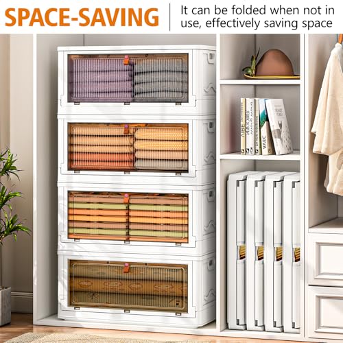 YFXCVSL 4 Tier Storage Bins with Lids 103QT - Stackable Storage Containers with Wheels, Folding Storage Boxes, Stackable Storage Bins, Closet Organizers and Storage for Living Room,Office by YFXCVSL - Image 7