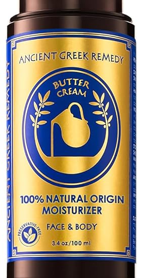 Ancient Greek Remedy Anti Aging Face Moisturizer for Women - Organic Face & Body Butter Cream for Dry Skin with Almond, Jojoba, Olive, Rosehip, Vitamin E & Lavender Oil. Natural Day & Night Cream