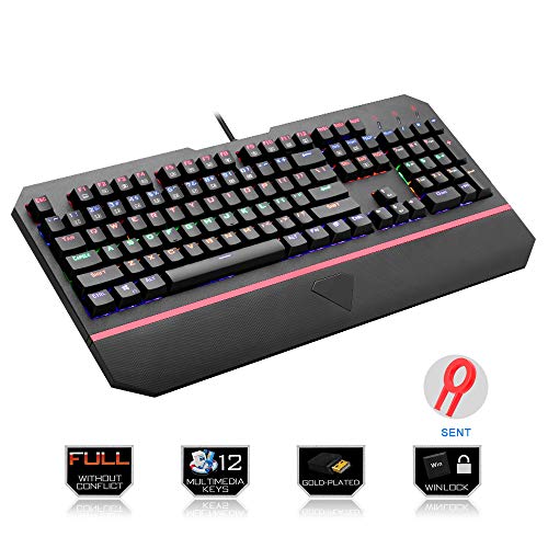 Clavier de jeu mécanique filaire pour PC Gamer et espace de bureau Windows